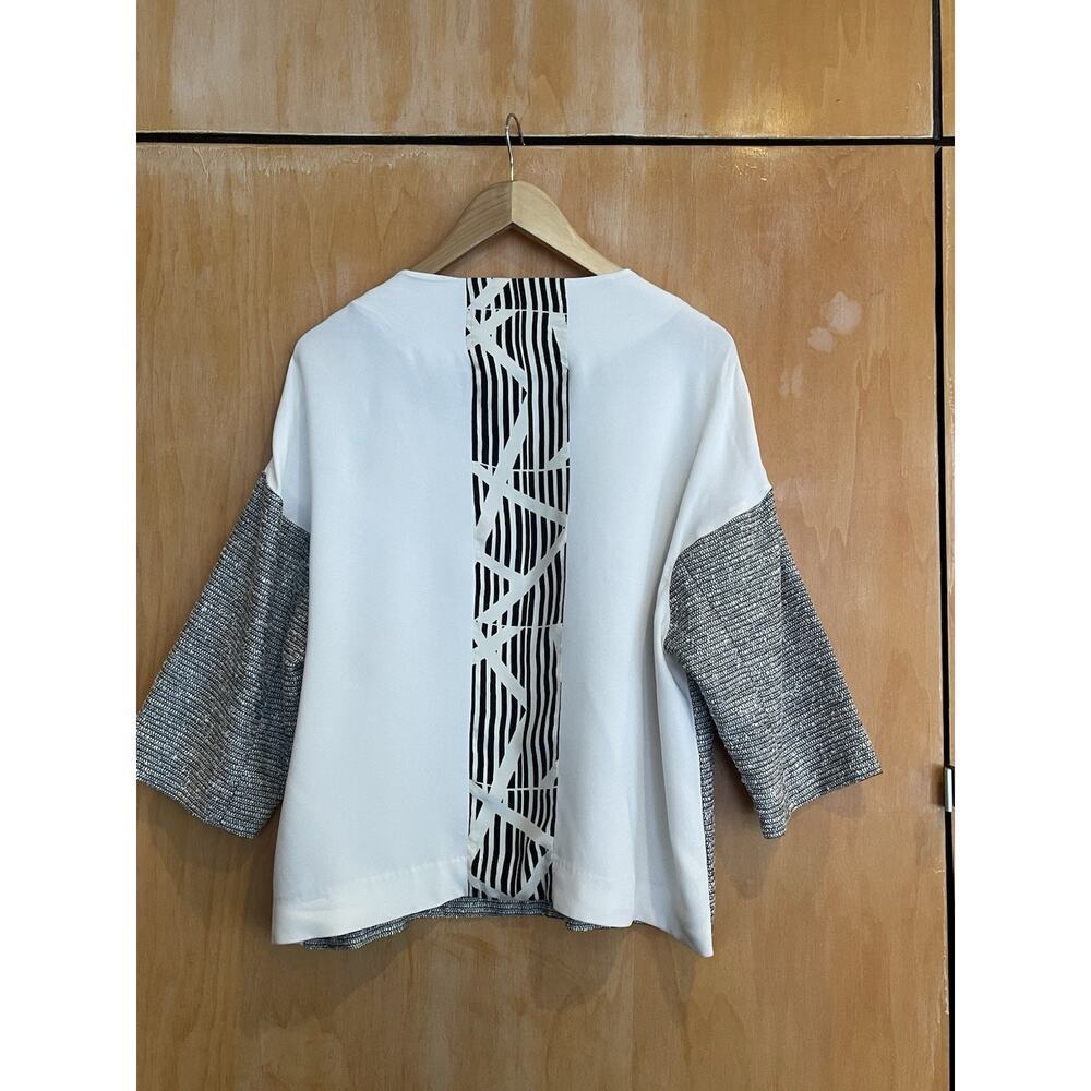 Malene Birger Textured Wool front Cream Blouse Size 40 - Picture 3 of 5